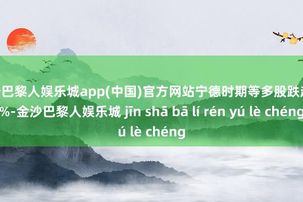 金沙巴黎人娱乐城app(中国)官方网站宁德时期等多股跌超10%-金沙巴黎人娱乐城 jīn shā bā lí rén yú lè chéng